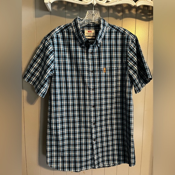 Fjallraven Other - Fjällräven Övik Short Sleeve Shirt in a blue plaid pattern